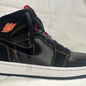 Jordan Black and Red High-Top Sneakers